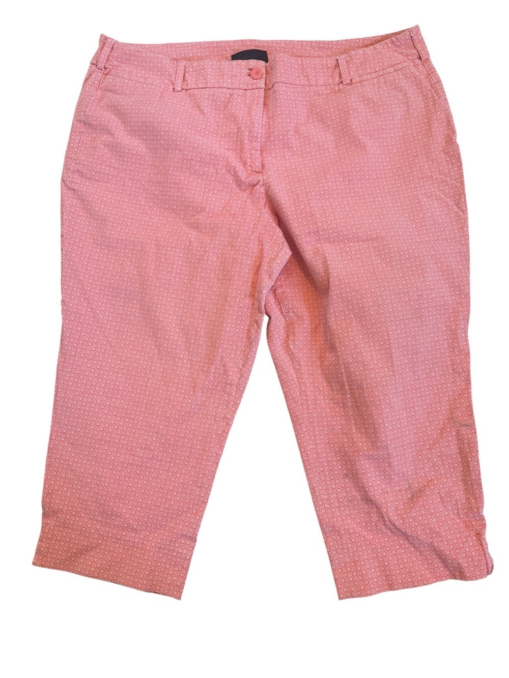 Women’s Lane Bryant stretch capri cropped pants in pink/peach EUC Size 24